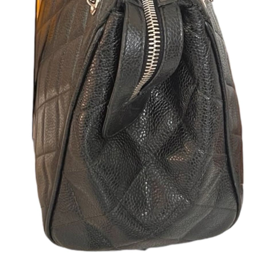 Chanel Caviar  tote bag 荔枝皮銀鏈-3