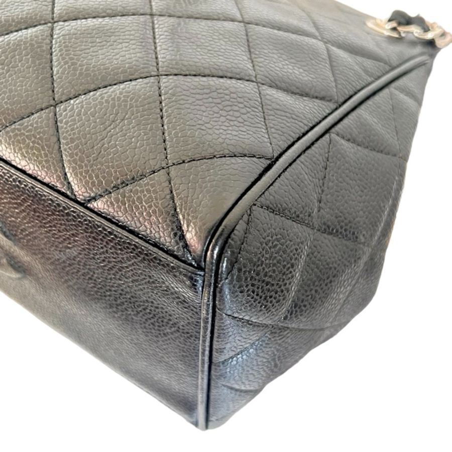 Chanel Caviar  tote bag 荔枝皮銀鏈-6