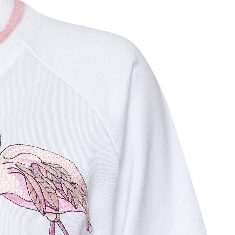 Giamba Red Crane Embroidered Sweatshirt for Women in White (PG9220-0250-42)-2