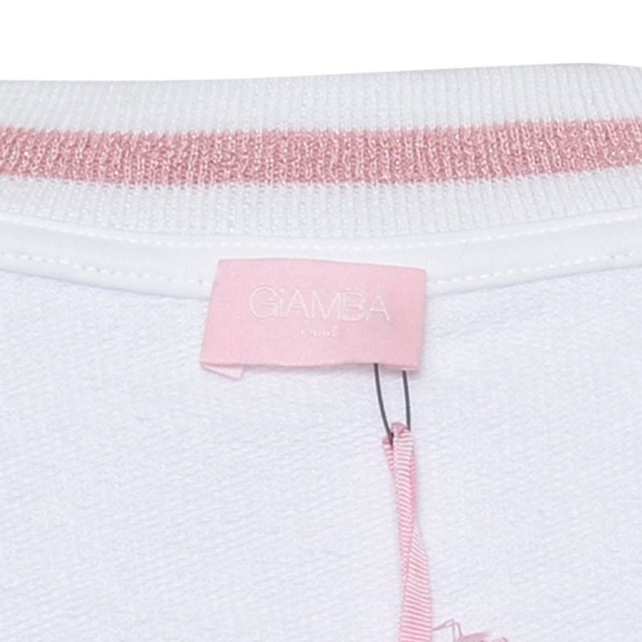 Giamba Red Crane Embroidered Sweatshirt for Women in White (PG9220-0250-42)-3