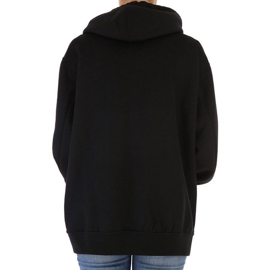 Alexander Wang Oversize 2 Way Zip Drawstring Hooded Jacket for Women in Black (1W272407C3-044-M)-1