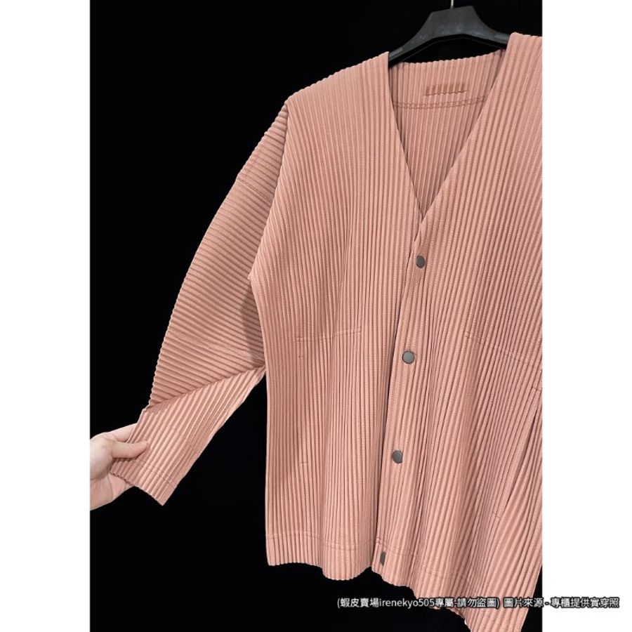 (全新特價) 24年HOMME PLISSE鮭魚粉色長袖外套 2號 ISSEY MIYAKE 三宅一生 專櫃正品-8