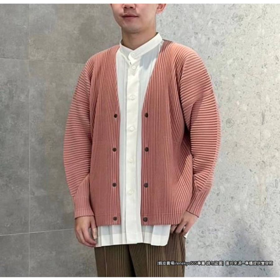 (全新特價) 24年HOMME PLISSE鮭魚粉色長袖外套 2號 ISSEY MIYAKE 三宅一生 專櫃正品-2