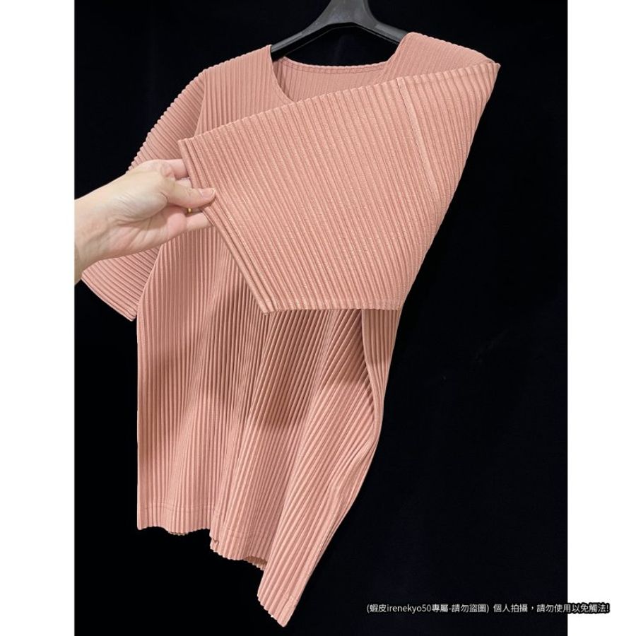 (全新)24年HOMME PLISSE鮭魚粉色短袖上衣 2號 ISSEY MIYAKE 三宅一生 專櫃正品-7