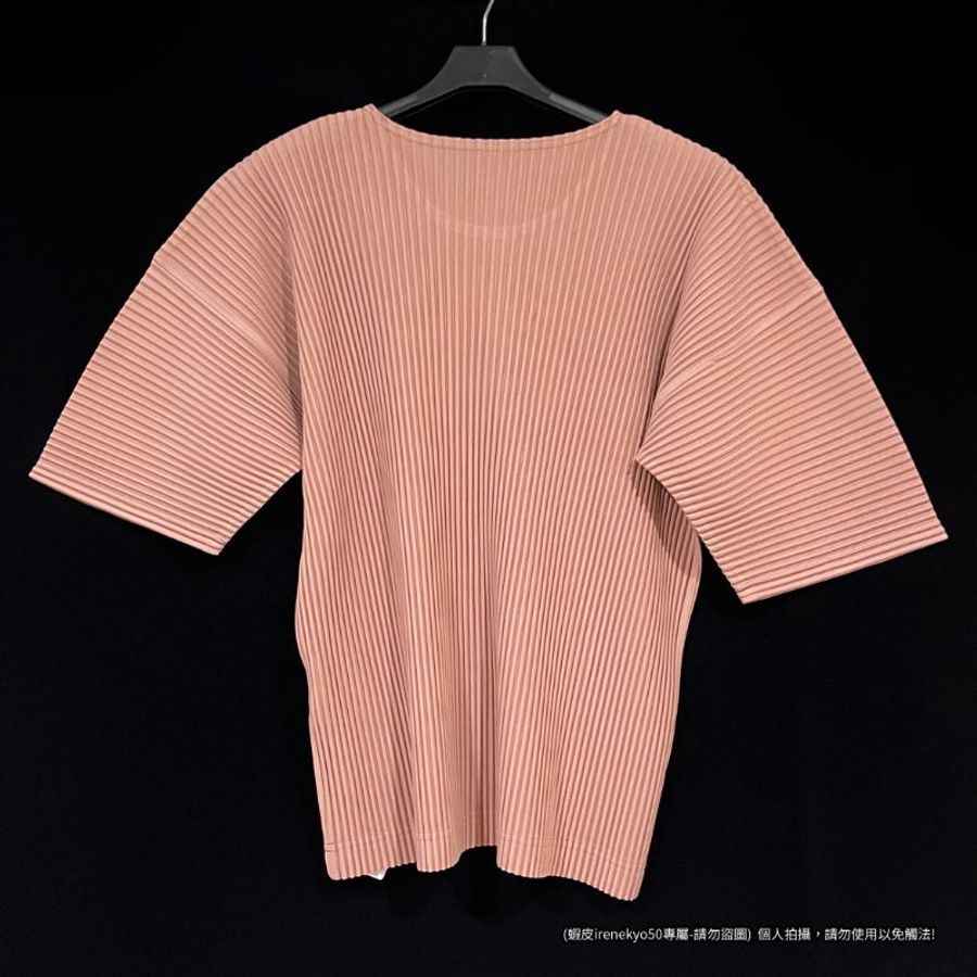 (全新)24年HOMME PLISSE鮭魚粉色短袖上衣 2號 ISSEY MIYAKE 三宅一生 專櫃正品-8