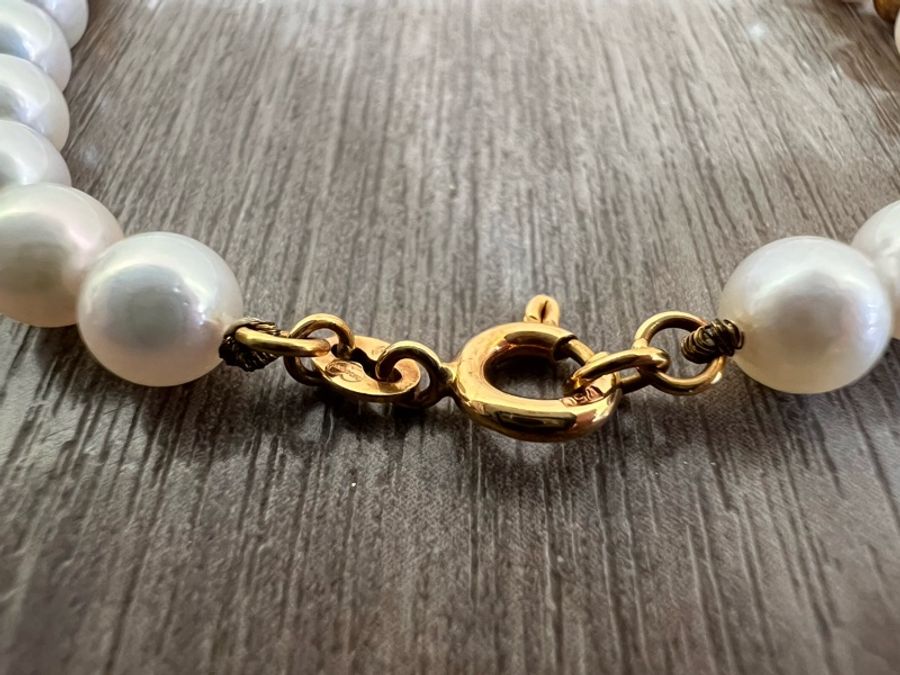 Mikimoto 18K金 蝴蝶結 5.5MM 珍珠 手鍊 手鐲-4