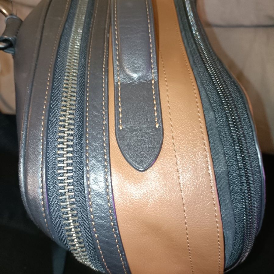 COACH 拼色牛皮後背包-14