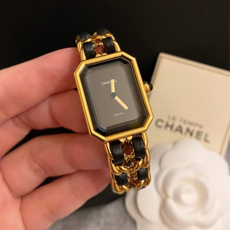 保證專櫃真品‼️M號 附保固‼️92成新 Chanel Premiere 香奈兒 首映錶 銀鏈 黑銀 黑金-0