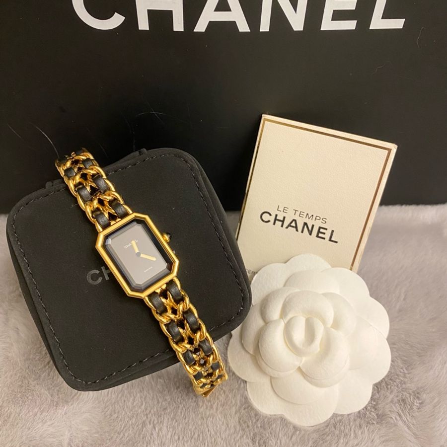 保證專櫃真品‼️M號 附保固‼️92成新 Chanel Premiere 香奈兒 首映錶 銀鏈 黑銀 黑金-1