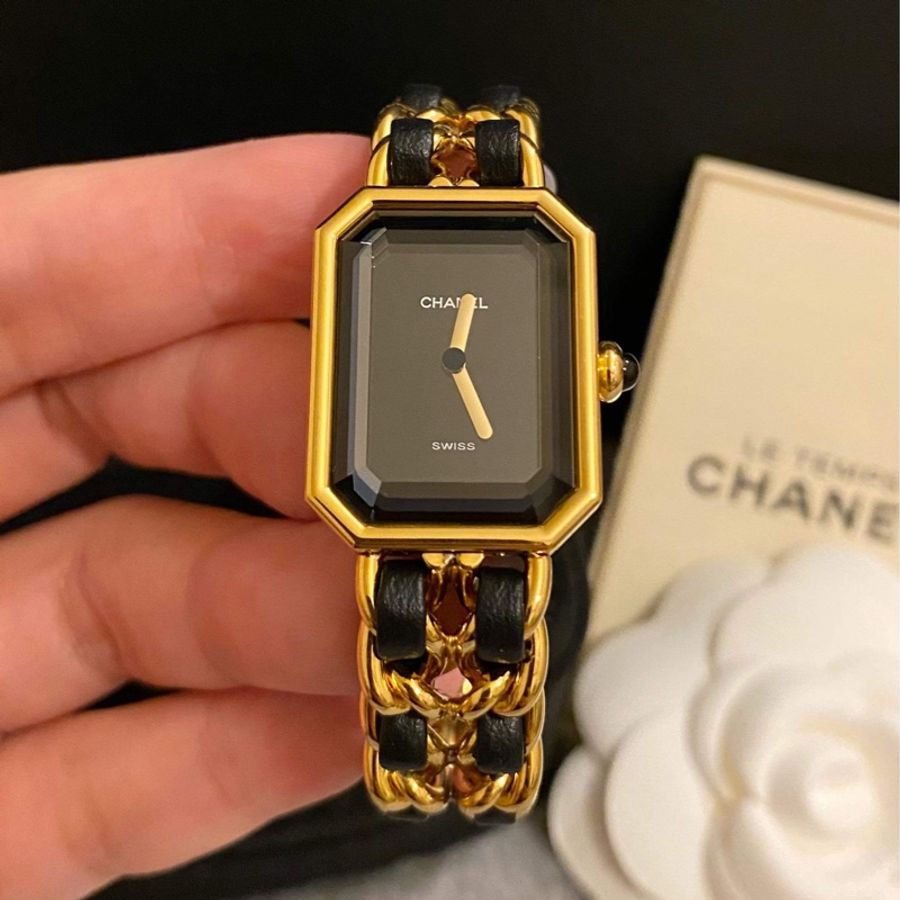 保證專櫃真品‼️M號 附保固‼️92成新 Chanel Premiere 香奈兒 首映錶 銀鏈 黑銀 黑金-4