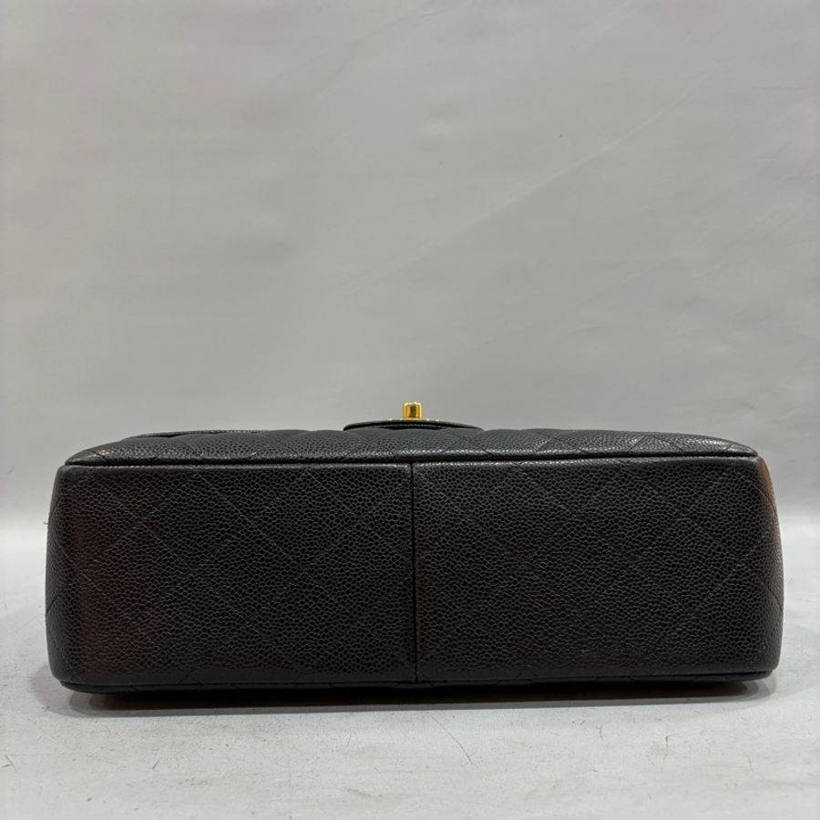 Chanel A58600黑金荔枝皮Coco Jumbo 30口蓋包-5