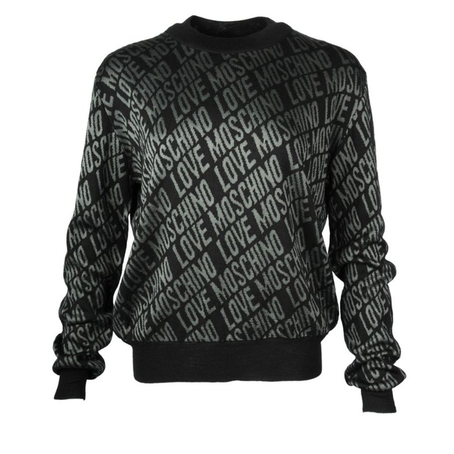 Love Moschino Words Printed Sweater for Women in Black (S82G00-XA013-007-40)-0