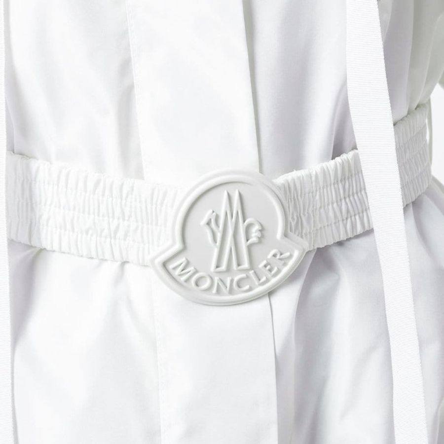 Moncler Belted Nylon Hooded Coat for Women in White (4910005-64140-002-2)-2