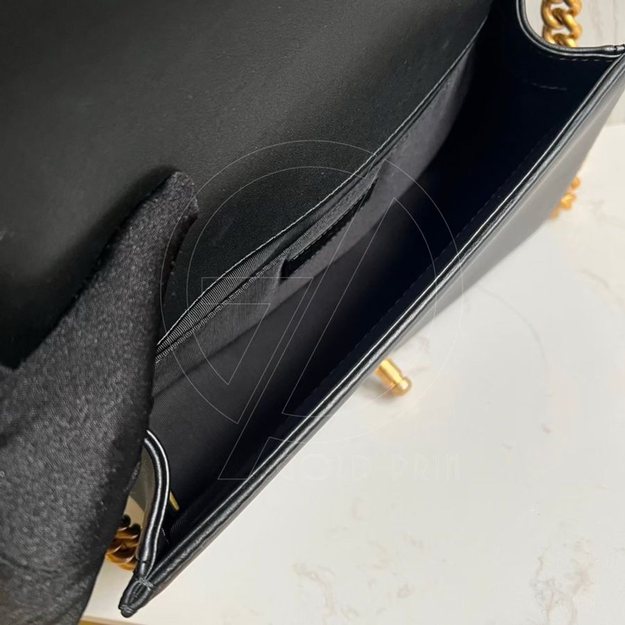 CHANEL BOY 25 手把口蓋包 金、釦錬-27