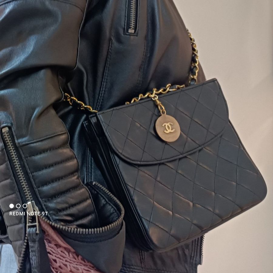 Chanel vintage 黑色小羊皮雙面包-16