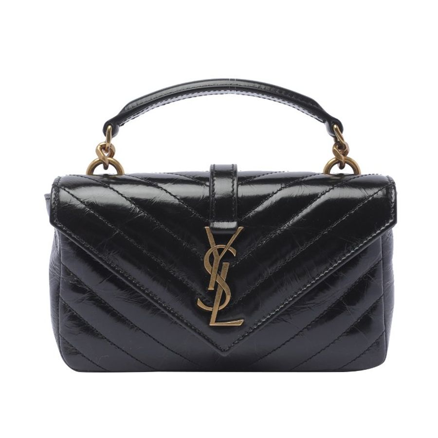 Saint Laurent 779430 YSL 迷你 College 學院包 黑色/金鍊《2024季度新品》-12