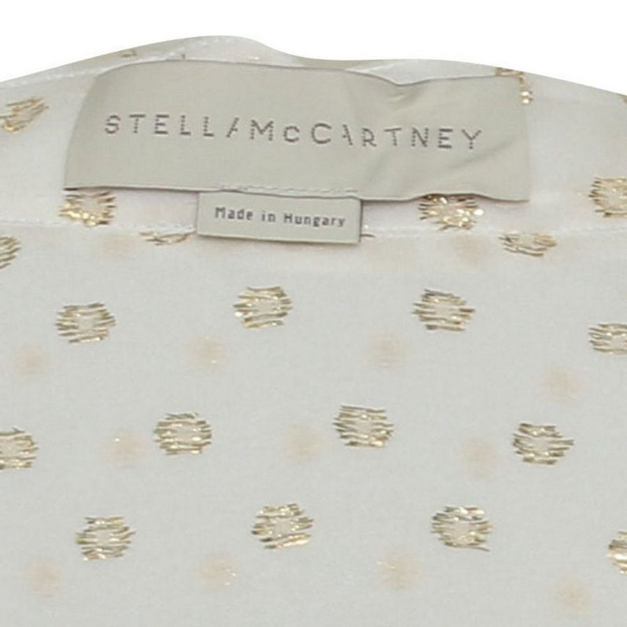 Stella Mccartney Floral Metallic Chiffon Silk Top for Women in Beige (311572-SEA27-9000-44)-4