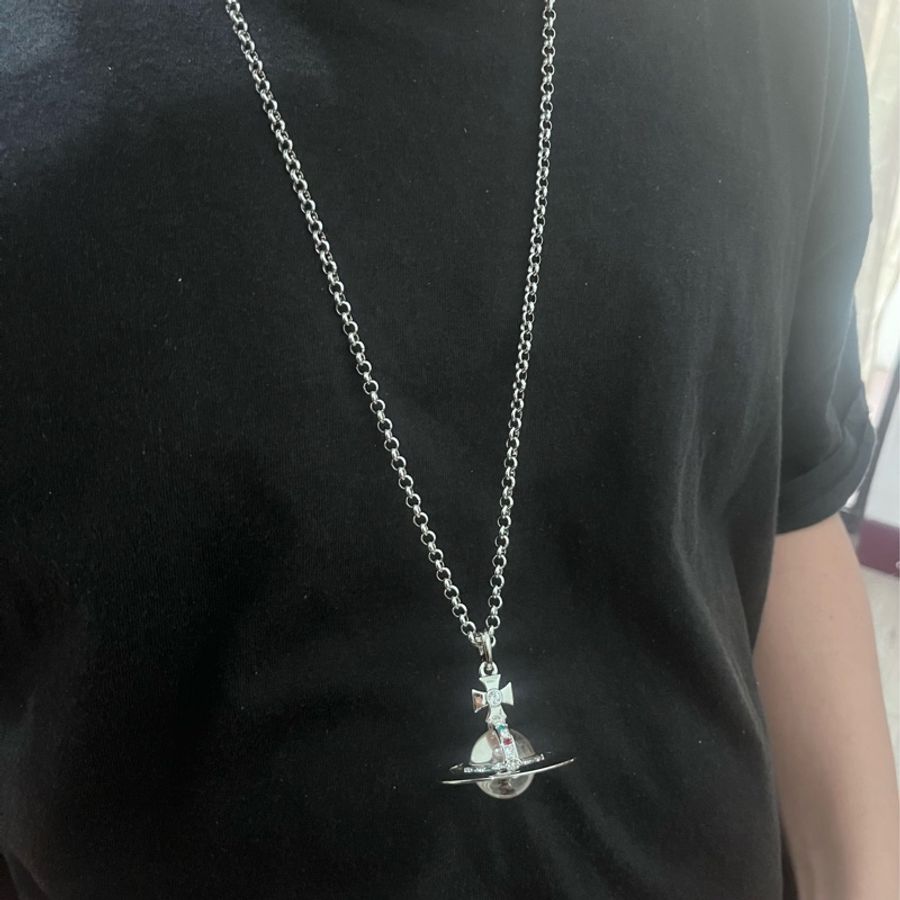 Vivienne Westwood 銀色大球項鍊-4