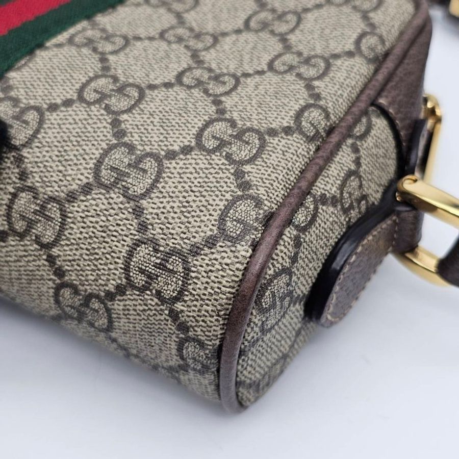 GUCCI 古馳 卡其咖 防水布 紅綠條 Ophidia GG Supreme 迷你 相機包/斜背包-5