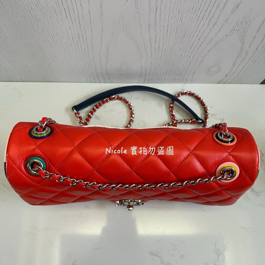 Chanel Flap Bags 25 拼色鑲邊翻口蓋包❤️-51