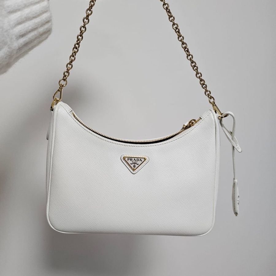 Prada 白色 牛皮 3合1 包包 手袋 側孭袋-0
