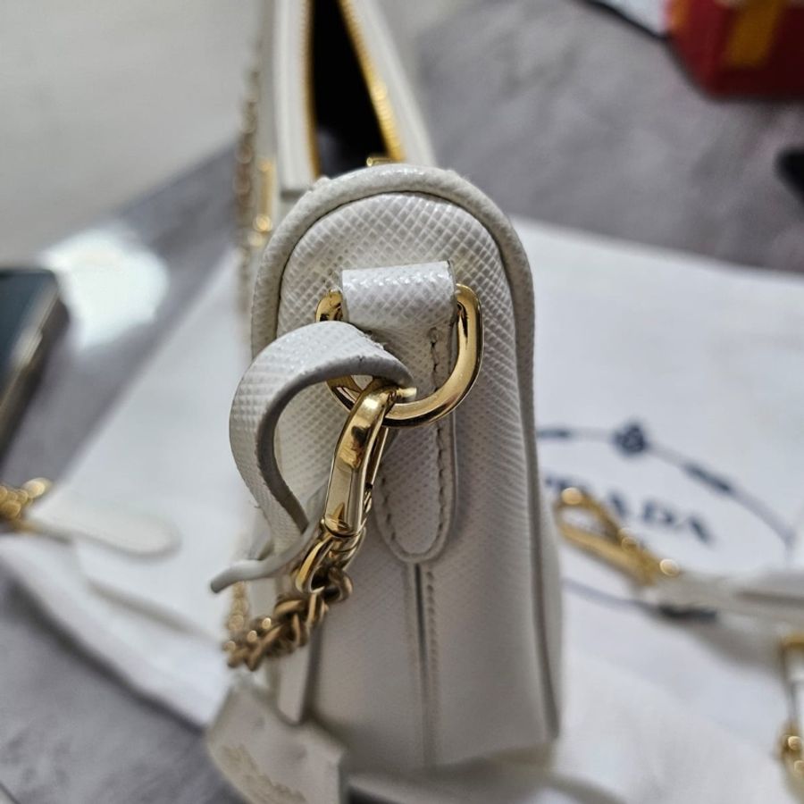 Prada 白色 牛皮 3合1 包包 手袋 側孭袋-9