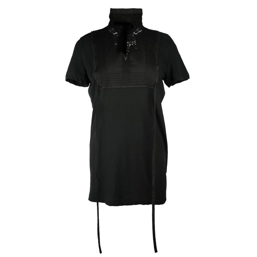 Dsquared2 High Neck Velvet Ribbon Top for Women in Black (S73GC0180-S22507-900-XS)-0