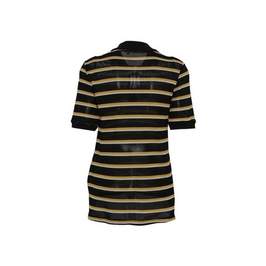 Proenza Schouler Stripes Polo Tee for Women in Black/Yellow (R122415-JCP05-10203-4)-1