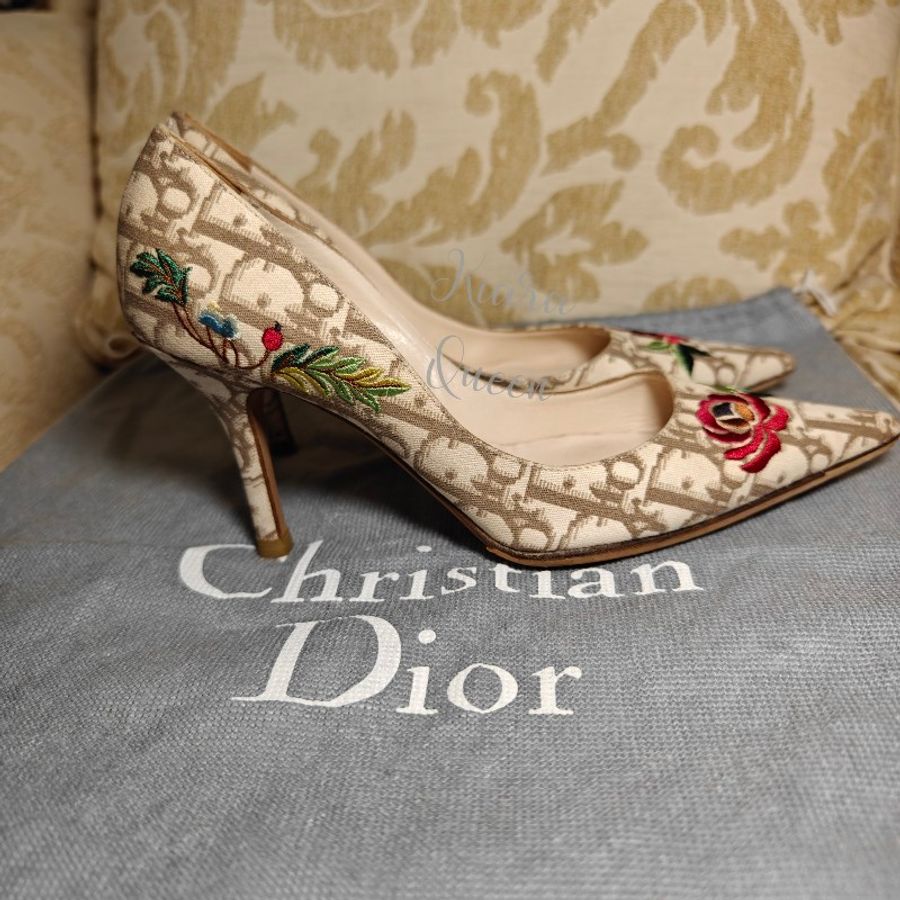 💥六月特價款🔥Christian Dior 迪奧 老花 高跟鞋 36碼 女鞋 精品女鞋-7