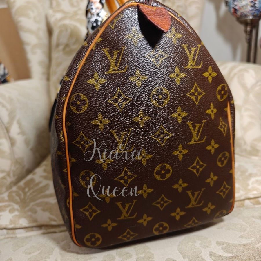 附鎖頭鑰匙 Louis Vuitton LV 旅行袋 行李袋 vintage keepall Speedy 45 波士頓包 附吊牌 老花 hand carry 手提包 手提行李袋 登機包-6