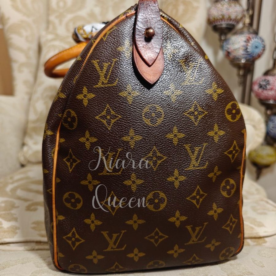 附鎖頭鑰匙 Louis Vuitton LV 旅行袋 行李袋 vintage keepall Speedy 45 波士頓包 附吊牌 老花 hand carry 手提包 手提行李袋 登機包-7