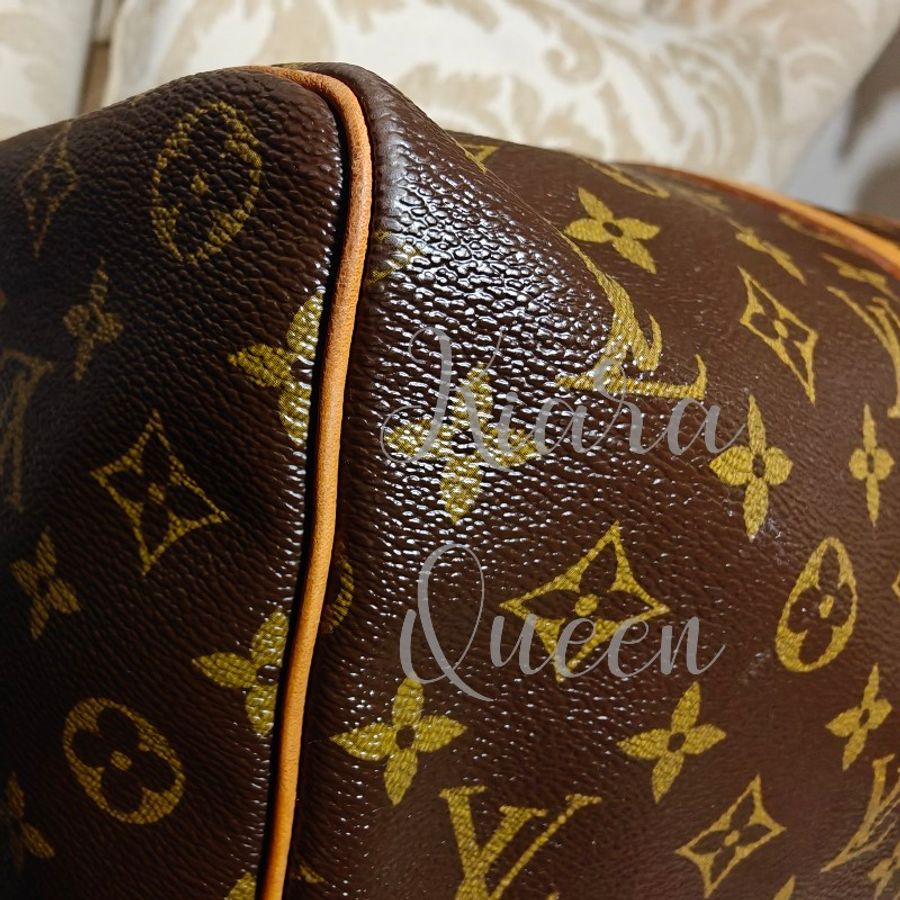 附鎖頭鑰匙 Louis Vuitton LV 旅行袋 行李袋 vintage keepall Speedy 45 波士頓包 附吊牌 老花 hand carry 手提包 手提行李袋 登機包-15