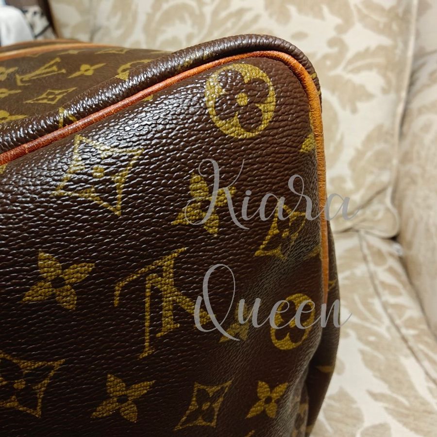 附鎖頭鑰匙 Louis Vuitton LV 旅行袋 行李袋 vintage keepall Speedy 45 波士頓包 附吊牌 老花 hand carry 手提包 手提行李袋 登機包-16
