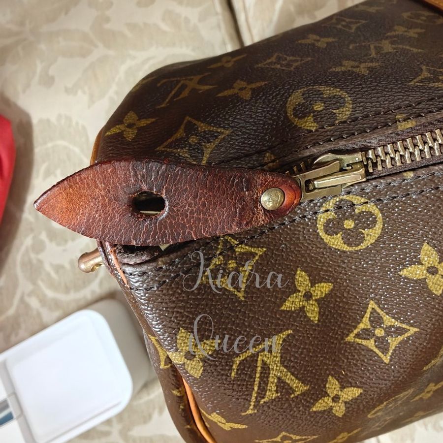 附鎖頭鑰匙 Louis Vuitton LV 旅行袋 行李袋 vintage keepall Speedy 45 波士頓包 附吊牌 老花 hand carry 手提包 手提行李袋 登機包-17