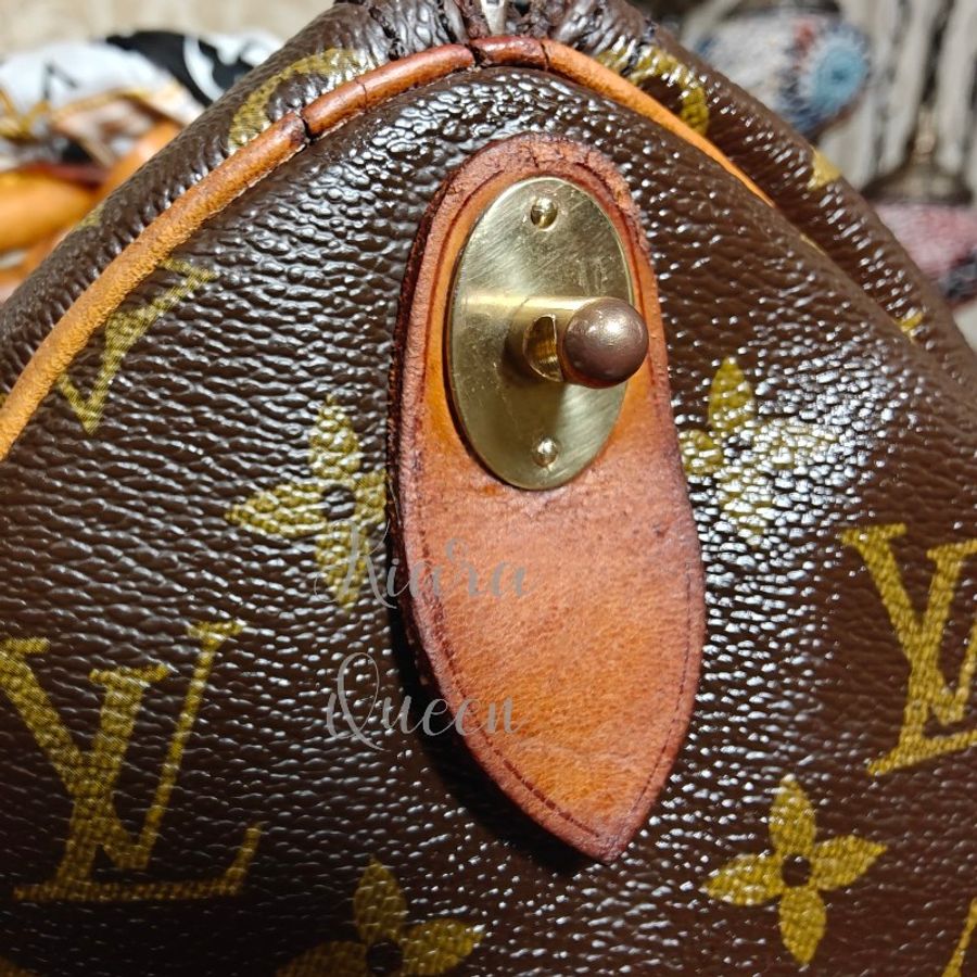 附鎖頭鑰匙 Louis Vuitton LV 旅行袋 行李袋 vintage keepall Speedy 45 波士頓包 附吊牌 老花 hand carry 手提包 手提行李袋 登機包-25