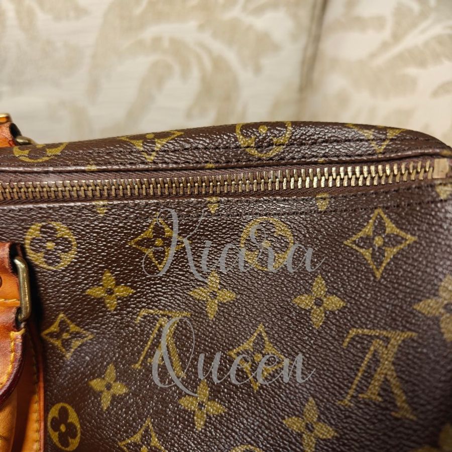 附鎖頭鑰匙 Louis Vuitton LV 旅行袋 行李袋 vintage keepall Speedy 45 波士頓包 附吊牌 老花 hand carry 手提包 手提行李袋 登機包-26