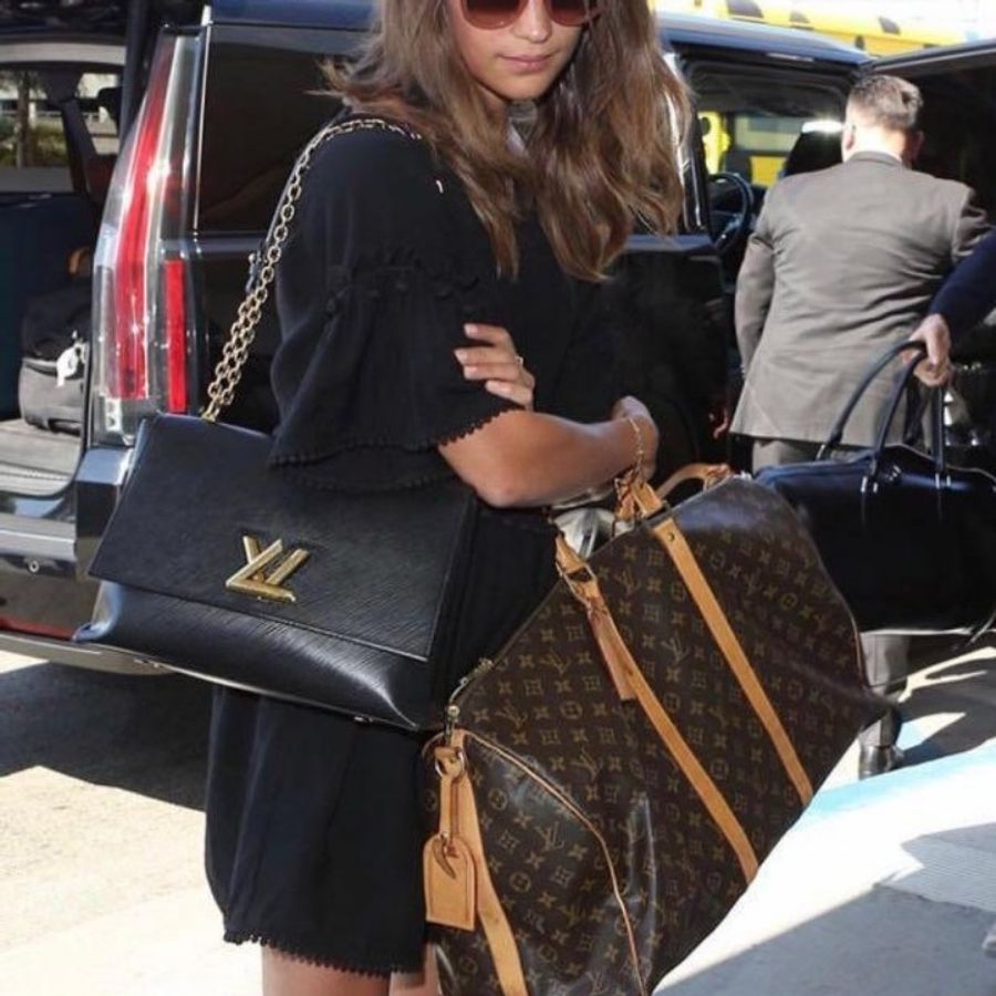 附鎖頭鑰匙 Louis Vuitton LV 旅行袋 行李袋 vintage keepall Speedy 45 波士頓包 附吊牌 老花 hand carry 手提包 手提行李袋 登機包-31