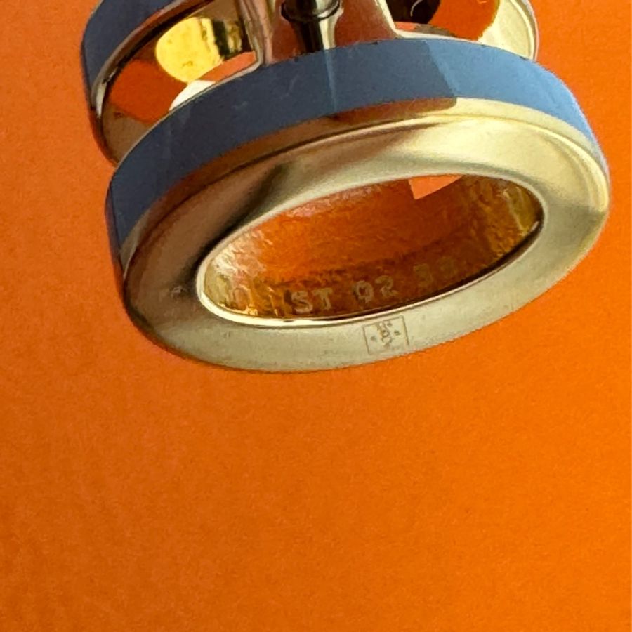 Hermes 淺藍色mini pop耳環-6