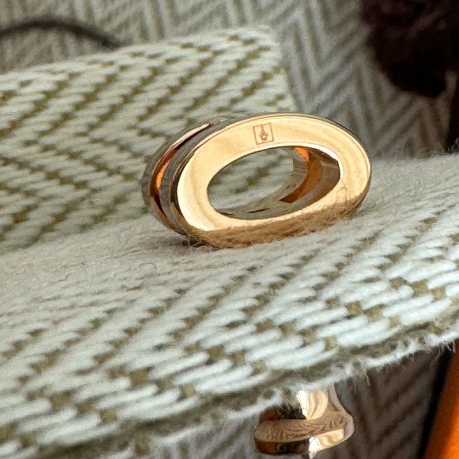 Hermes 栗子色mini pop耳環-7
