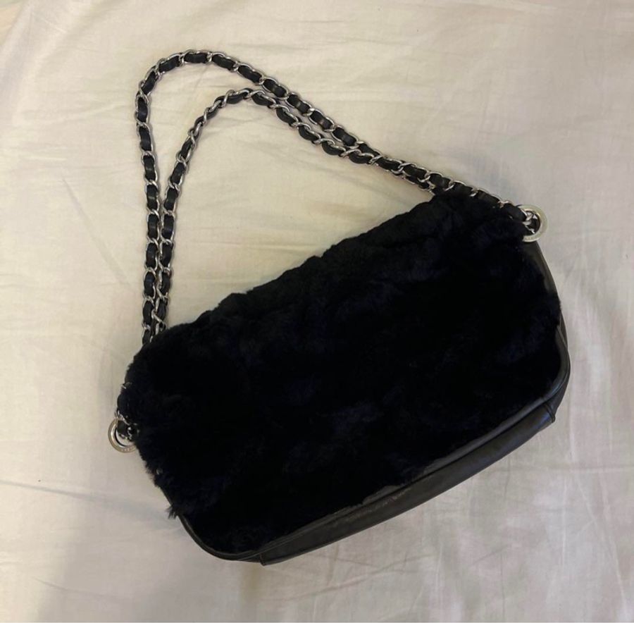 Chanel 兔毛包 銀扣-7