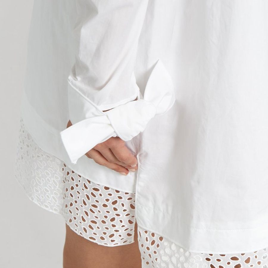 Proenza Schouler Off Shouiler Ruffle Trim Dress for Women in White (R171374-SC028-00100-2,6)-2