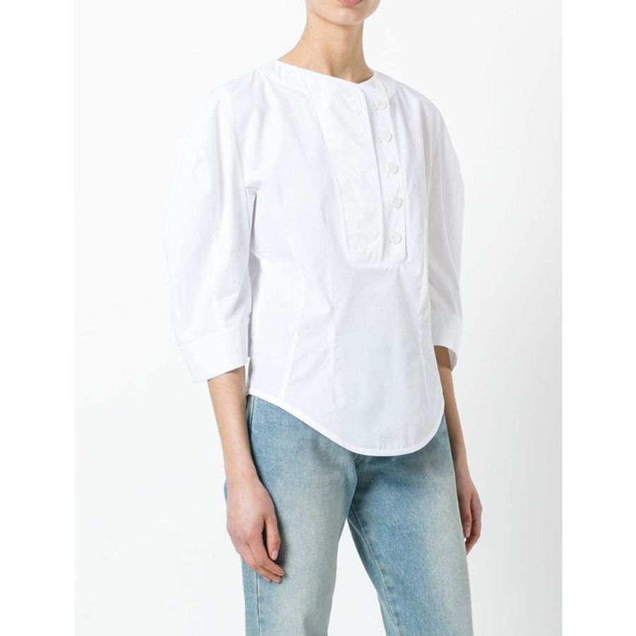 Stella Mccartney Round Neck Statement Sleeve Top for Women in White (472174-SEA51-9000-44)-3