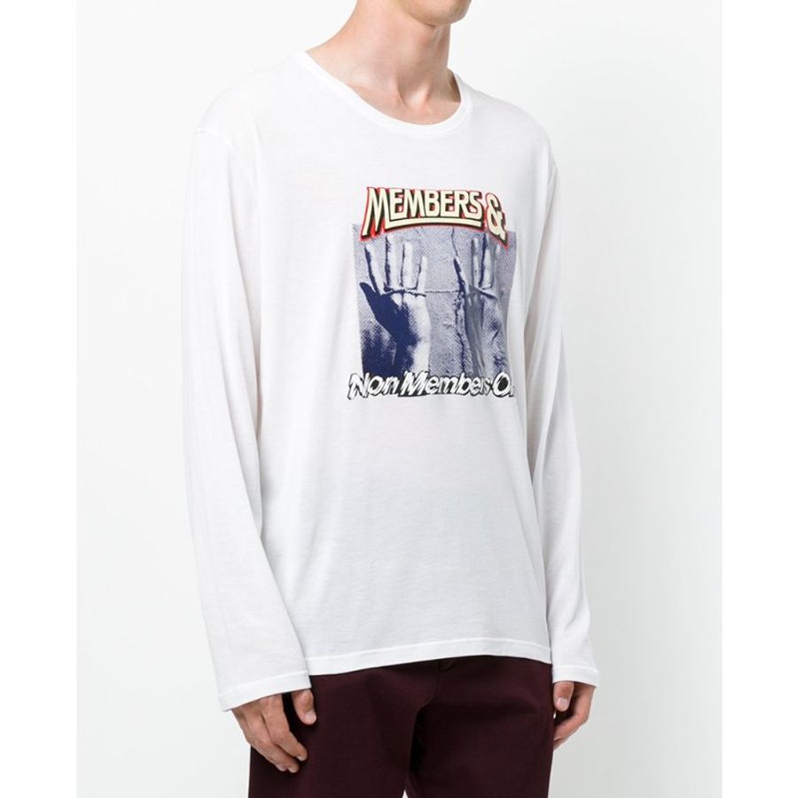 Stella Mccartney Printed Members Long Sleeve T-Shirt for Men in White (486978-SJP10-9000-M)-2