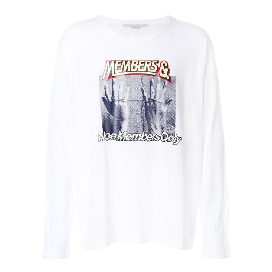 Stella Mccartney Printed Members Long Sleeve T-Shirt for Men in White (486978-SJP10-9000-S)-0