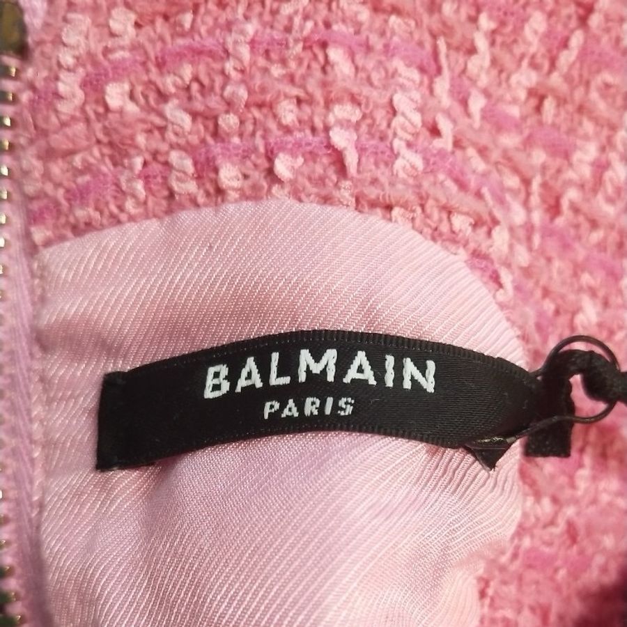 Balmain 羊毛棉質純色無袖連衣裙36碼-6