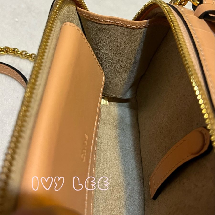 CHLOÉ mini Vanity crossbody bag 粉膚淡橘色 肩背包 斜背包 二手精品-6