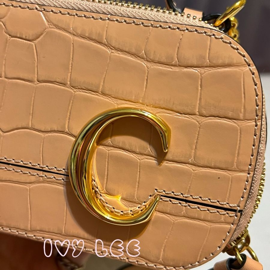 CHLOÉ mini Vanity crossbody bag 粉膚淡橘色 肩背包 斜背包 二手精品-21
