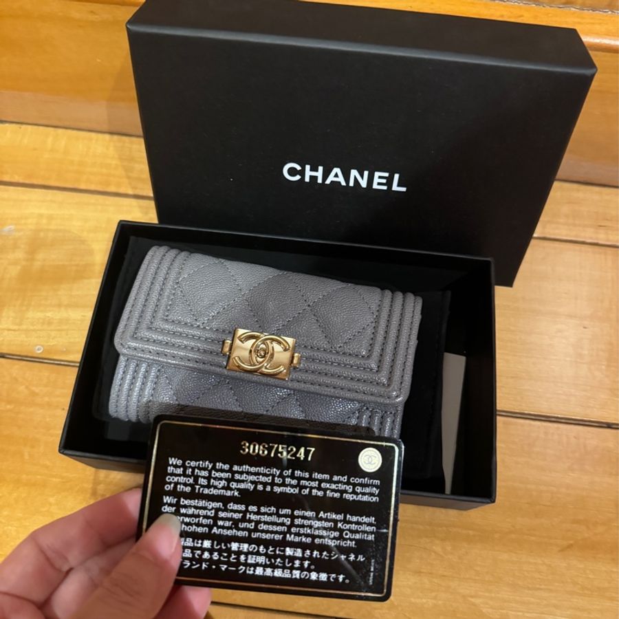 chanel boy荔枝皮卡夾-0