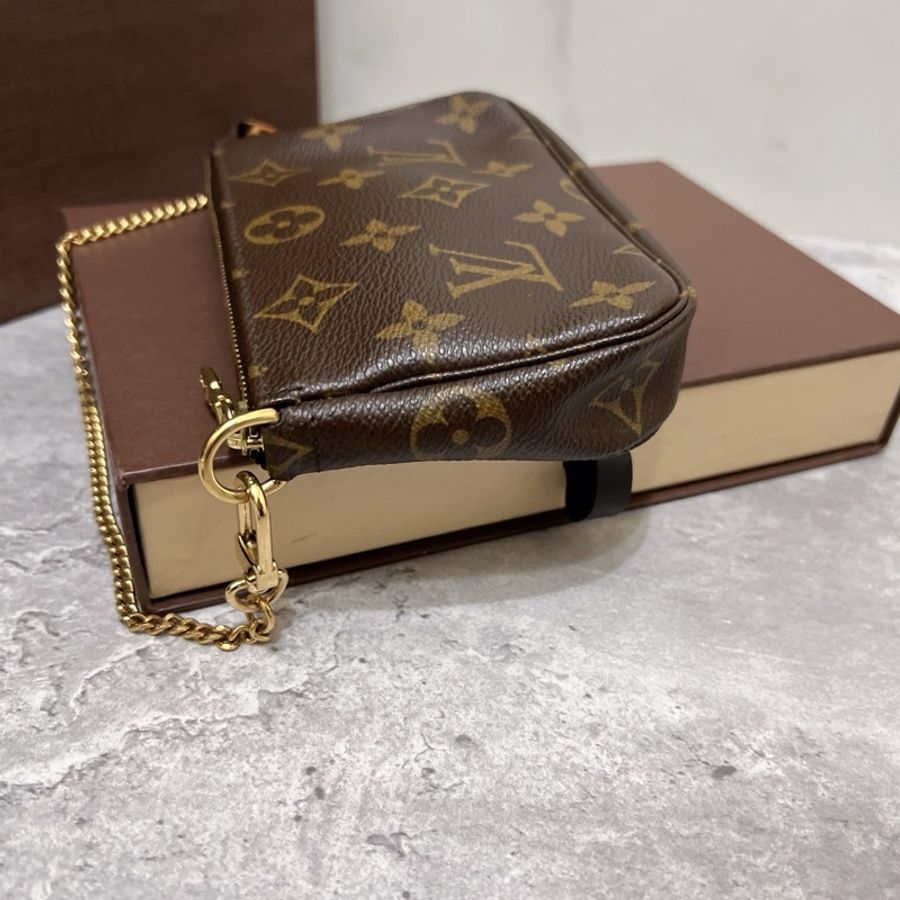 LV經典原花mini鏈條包 小麻將包-4
