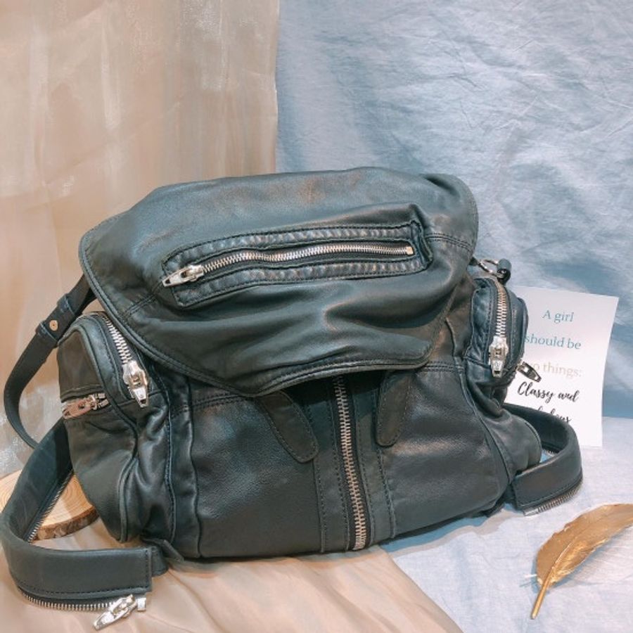 亞力山大王 Alexander Wang Marti Backpack 系列雙肩背包 單肩斜挎 復古綠 軍綠 多用途-0